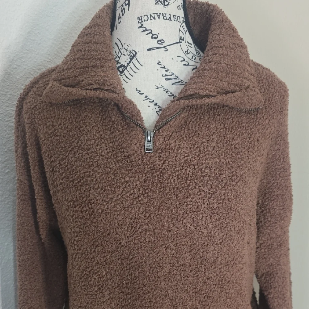 Hollister Cozy Soft Brown Half-Zip Women's Sweater (EUC)(S)✨️🤎✨️ - Picture 2 of 6
